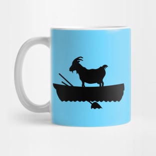 goat in a boat black Mug